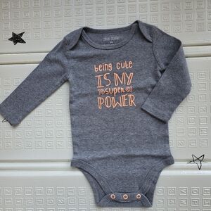 Okie Dokie Gray and Orange Baby Bodysuit